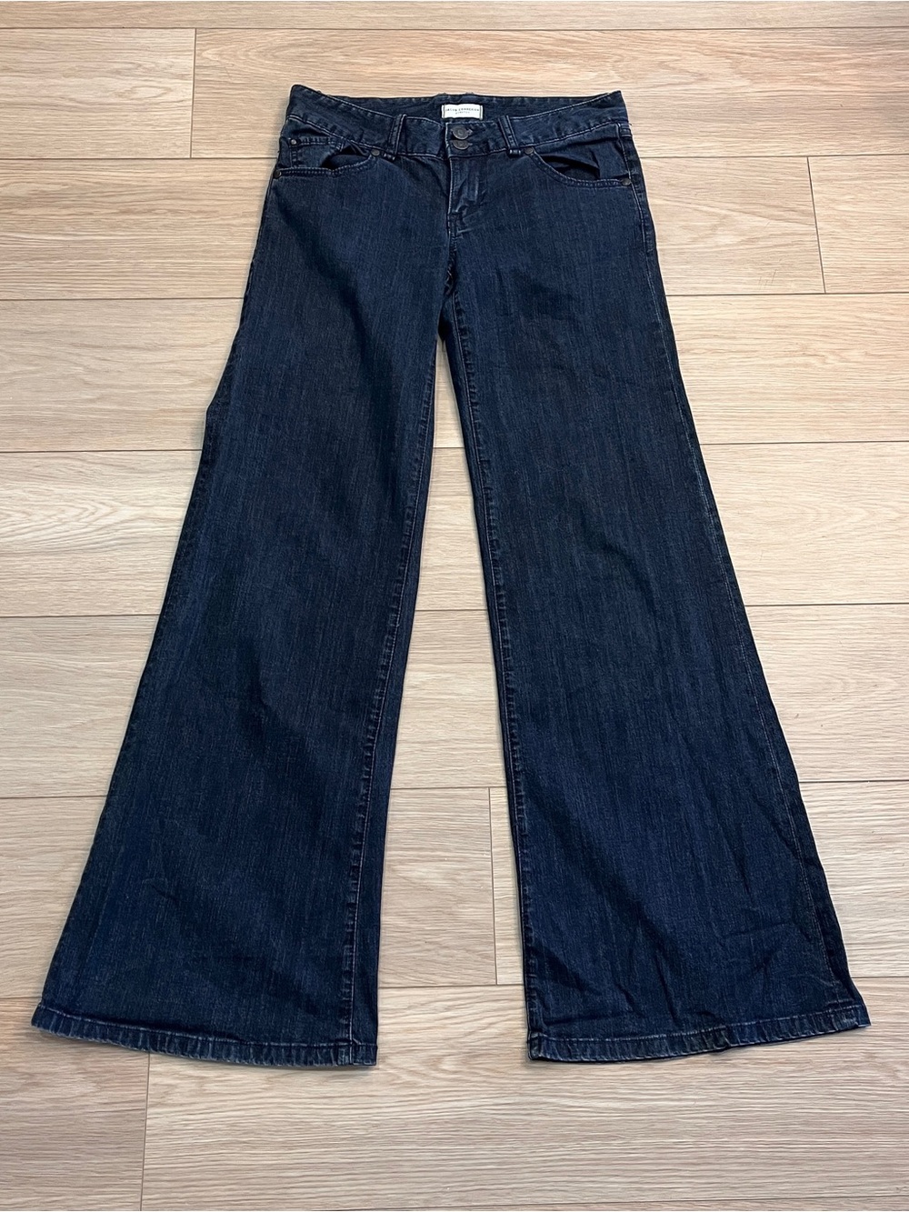 Jacob Connexion Y2K Dark Wash Low Rise Wide Leg Flare Jeans Women 28